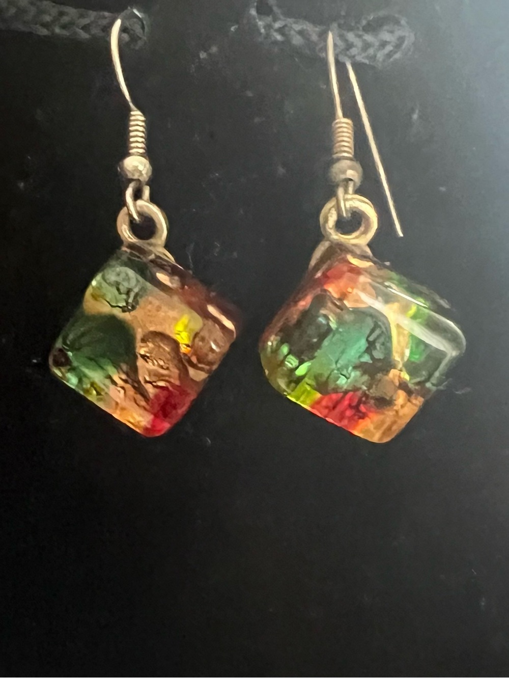 Murano Glass Multicolor Drop Earrings